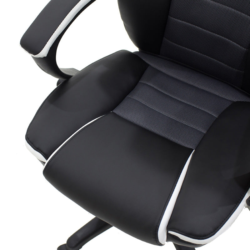 Manager office chair Garmin-Bucket pakoworld PU in black-White colour