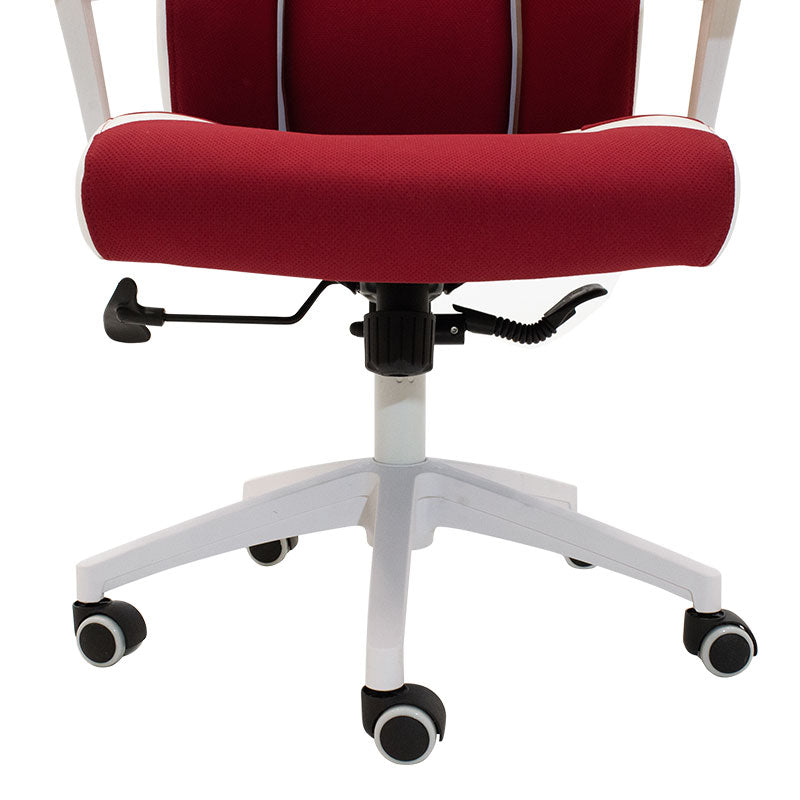 Manager office chair Momentum Bucket pakoworld with black red mesh fabric and white pu