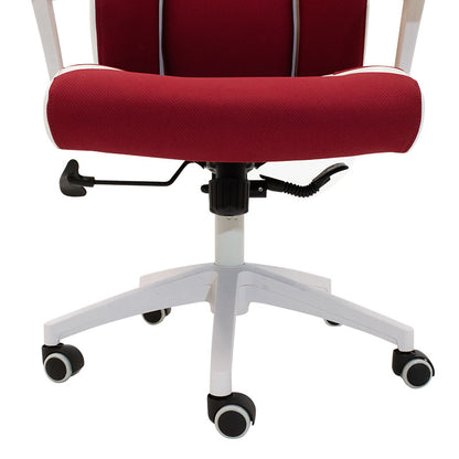 Manager office chair Momentum Bucket pakoworld with black red mesh fabric and white pu