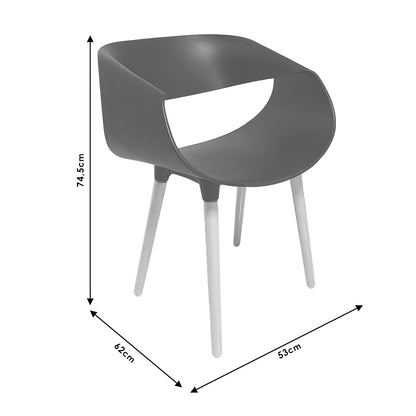 Armchair Aura pakoworld PP white-natural leg