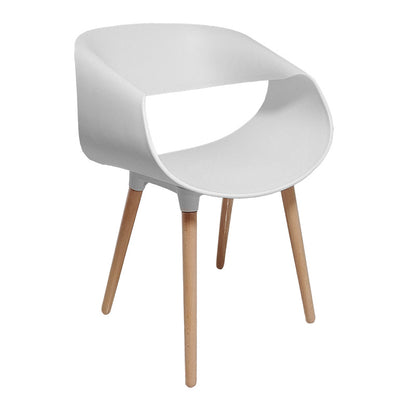 Armchair Aura pakoworld PP white-natural leg