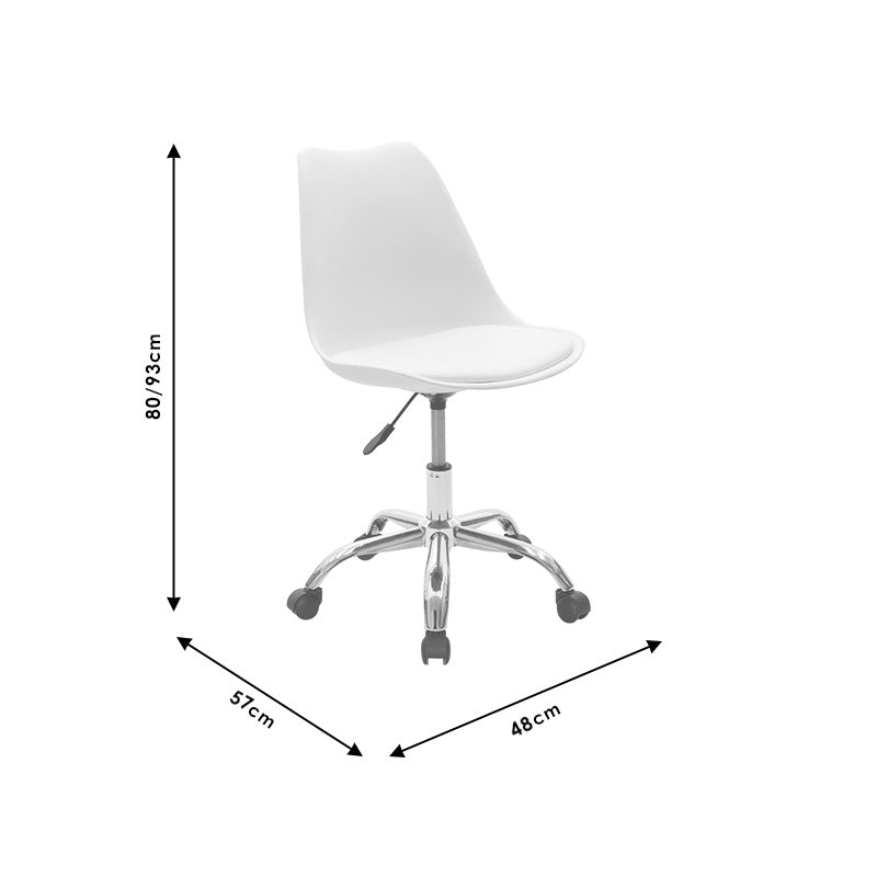 Office chair Gaston II pakoworld PP-PU in white color