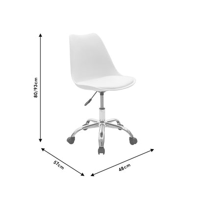 Office chair Gaston II pakoworld PP-PU in white color