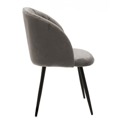 Armchair Oasis pakoworld velvet grey - black legs