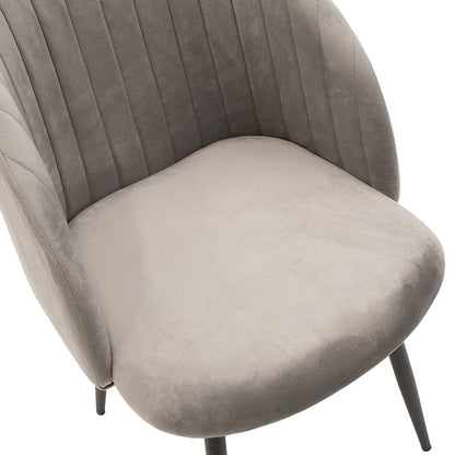 Armchair Oasis pakoworld velvet grey - black legs