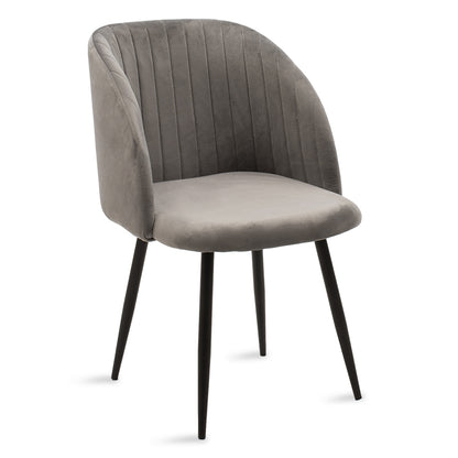 Armchair Oasis pakoworld velvet grey - black legs