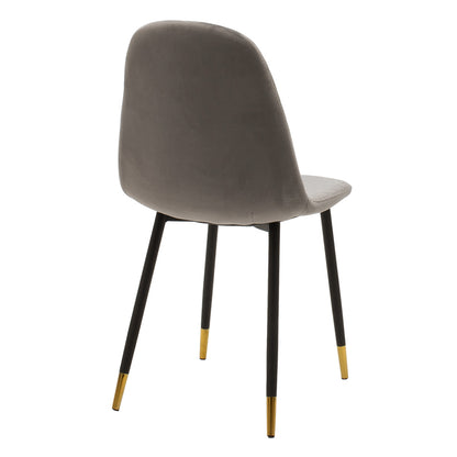 Chair Sila pakoworld velvet grey-legs black-gold