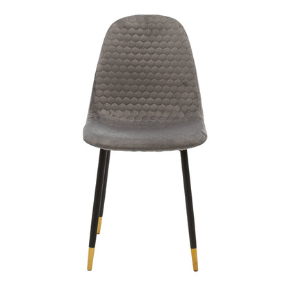 Chair Sila pakoworld velvet grey-legs black-gold