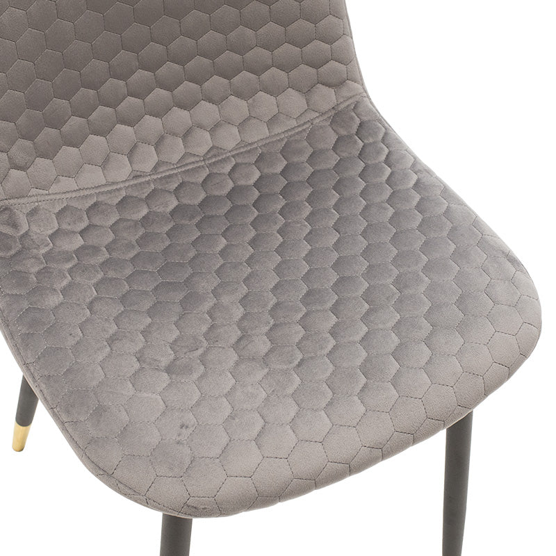 Chair Sila pakoworld velvet grey-legs black-gold