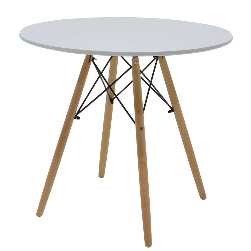 Dining table table Julita pakoworld MDF top white D80cm