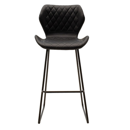 Bar stool Theo pakoworld metal black with PU in black color