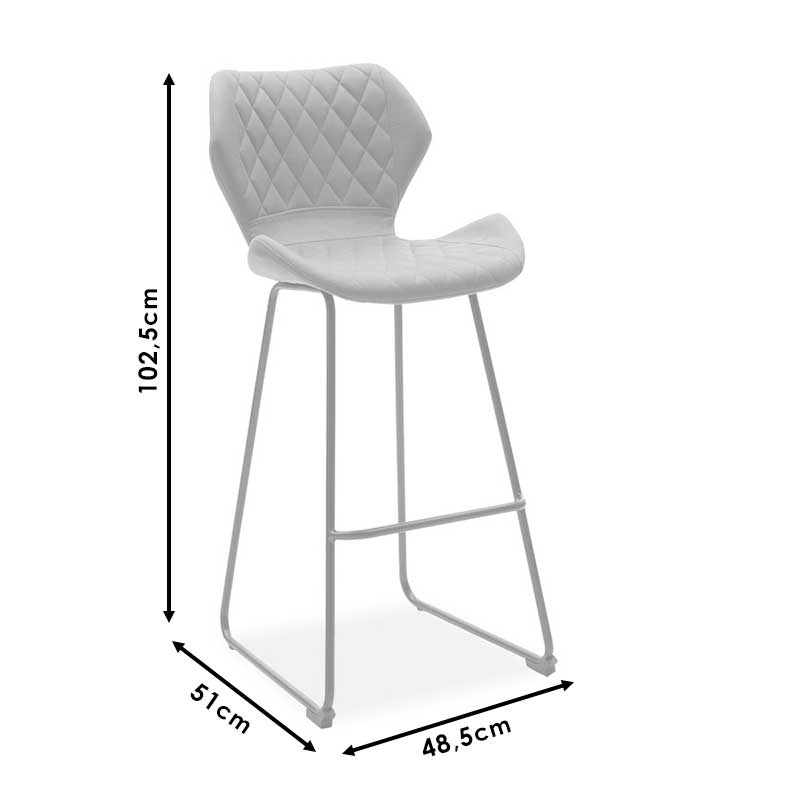 Bar stool Theo pakoworld metal black with PU in black color