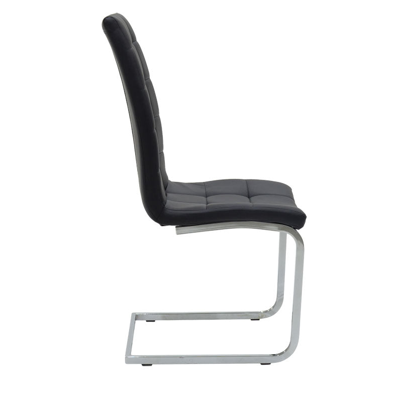 Chair Darrell pakoworld pu black - metal chrome 42x49x106cm