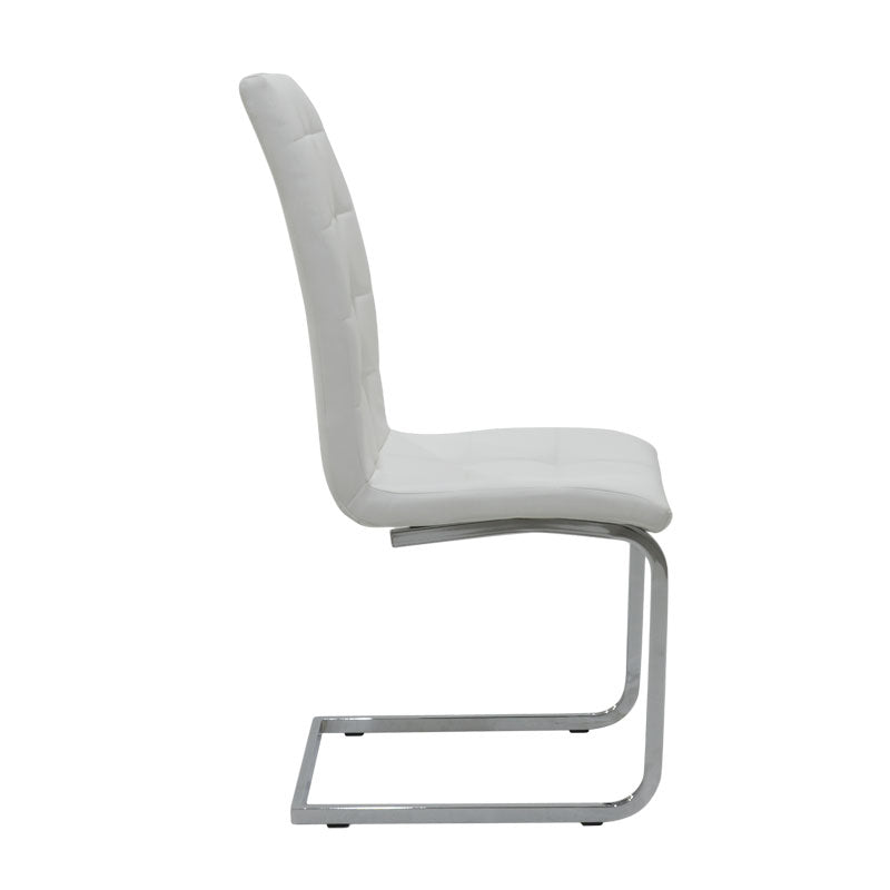 Chair Darrell pakoworld pu white-metal chrome 42x49x106cm