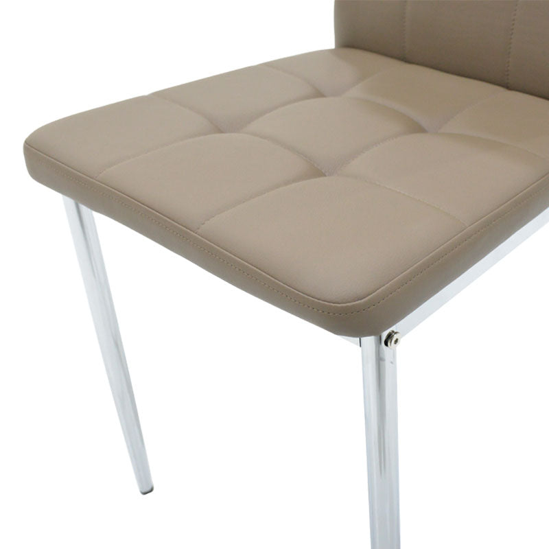 Chair Cube pakoworld PU mocha-chrome leg