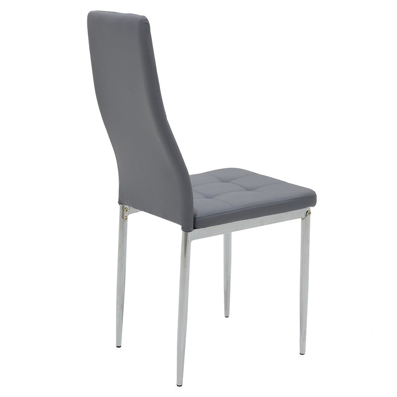 Chair Cube pakoworld PU grey-chrome leg