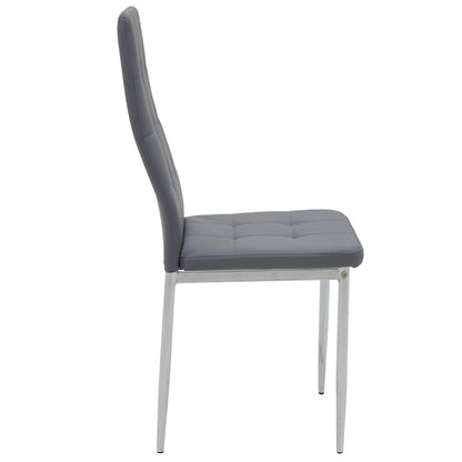 Chair Cube pakoworld PU grey-chrome leg