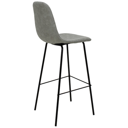 Bar Stool Bella metal black legs - pu antique grey color