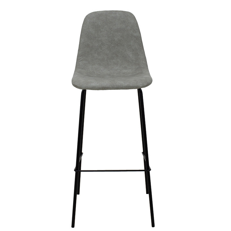 Bar Stool Bella metal black legs - pu antique grey color