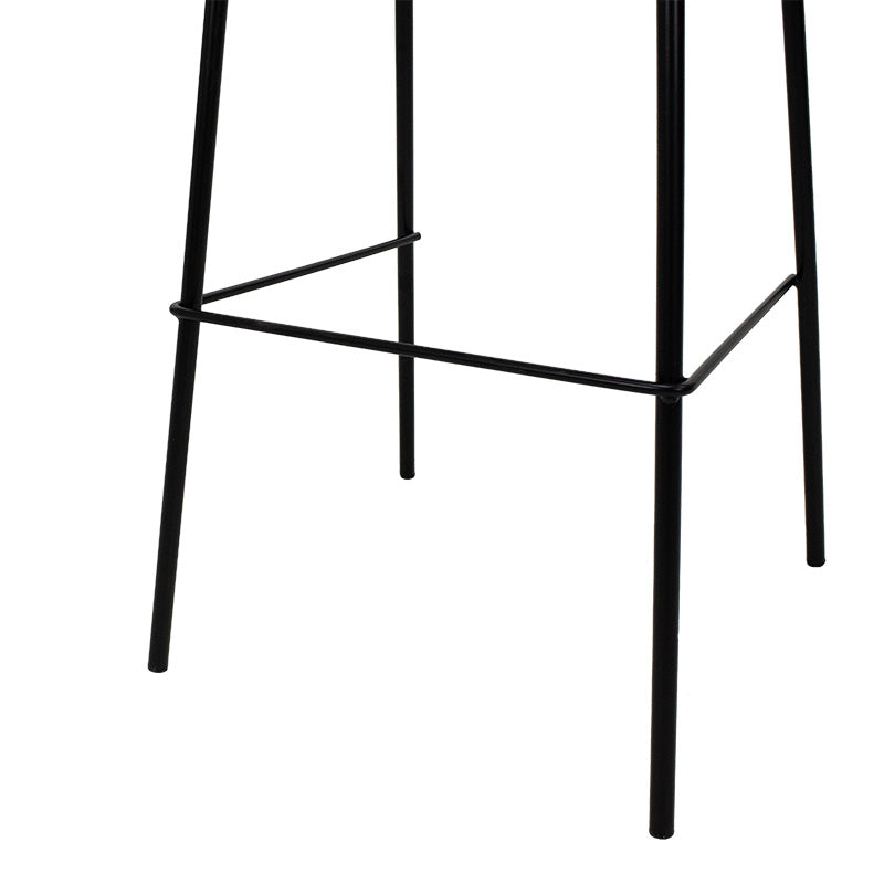 Bar Stool Bella metal black legs - pu antique grey color