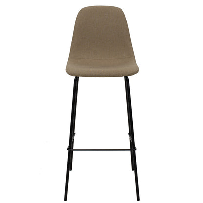 Bar stool Bella pakoworld black metal and beige fabric 41x40x109cm