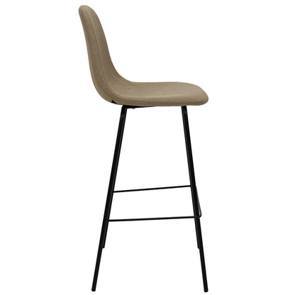 Bar stool Bella pakoworld black metal and beige fabric 41x40x109cm