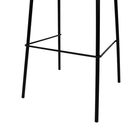 Bar stool Bella pakoworld black metal and beige fabric 41x40x109cm