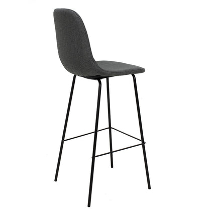 Bar Stool Bella metal black legs - fabric anthracite