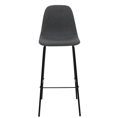 Bar Stool Bella metal black legs - fabric anthracite