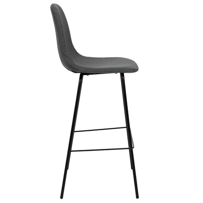 Bar Stool Bella metal black legs - fabric anthracite