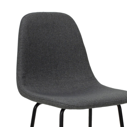 Bar Stool Bella metal black legs - fabric anthracite