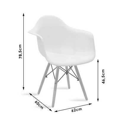 Propylene armchair Julita pakoworld white - oak