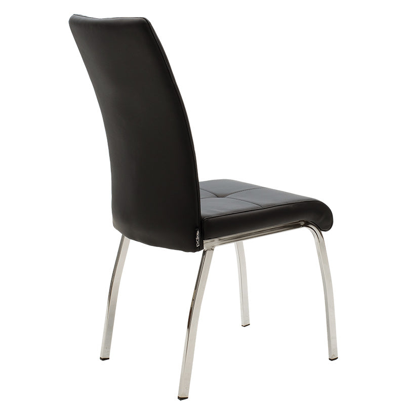 Chair Ariadne pakoworld PU black-chrome leg