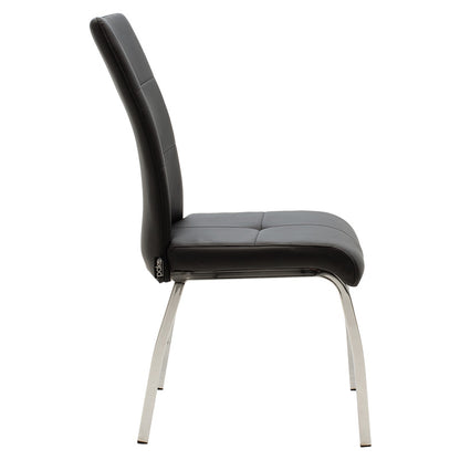 Chair Ariadne pakoworld PU black-chrome leg