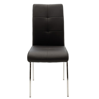 Chair Ariadne pakoworld PU black-chrome leg