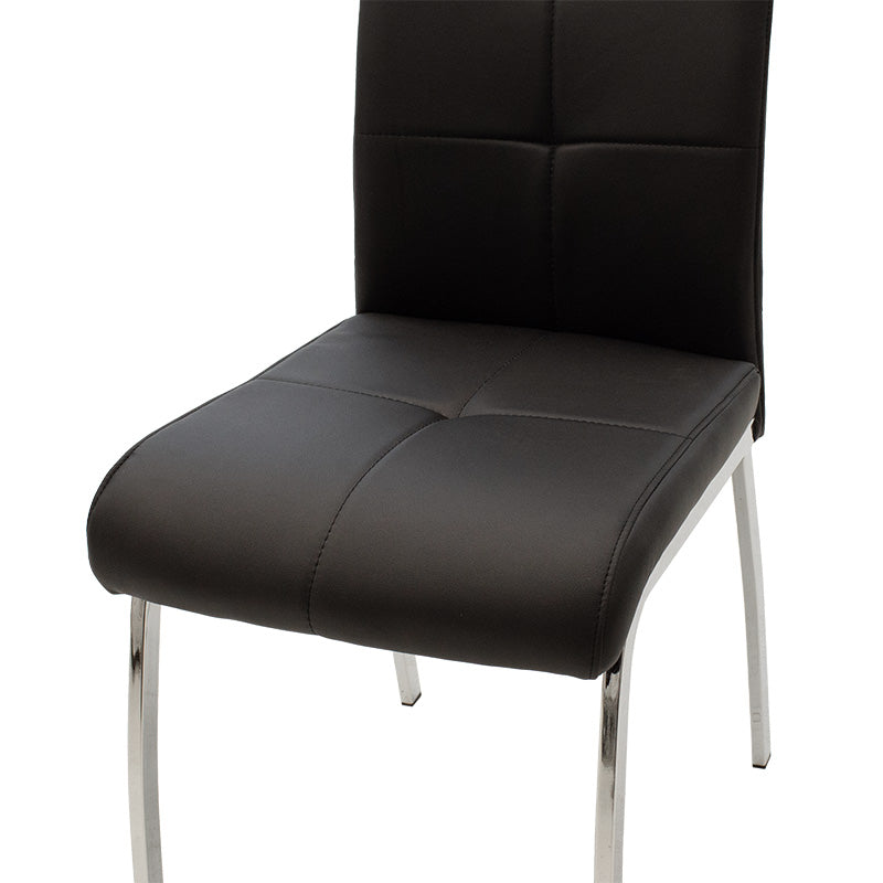 Chair Ariadne pakoworld PU black-chrome leg