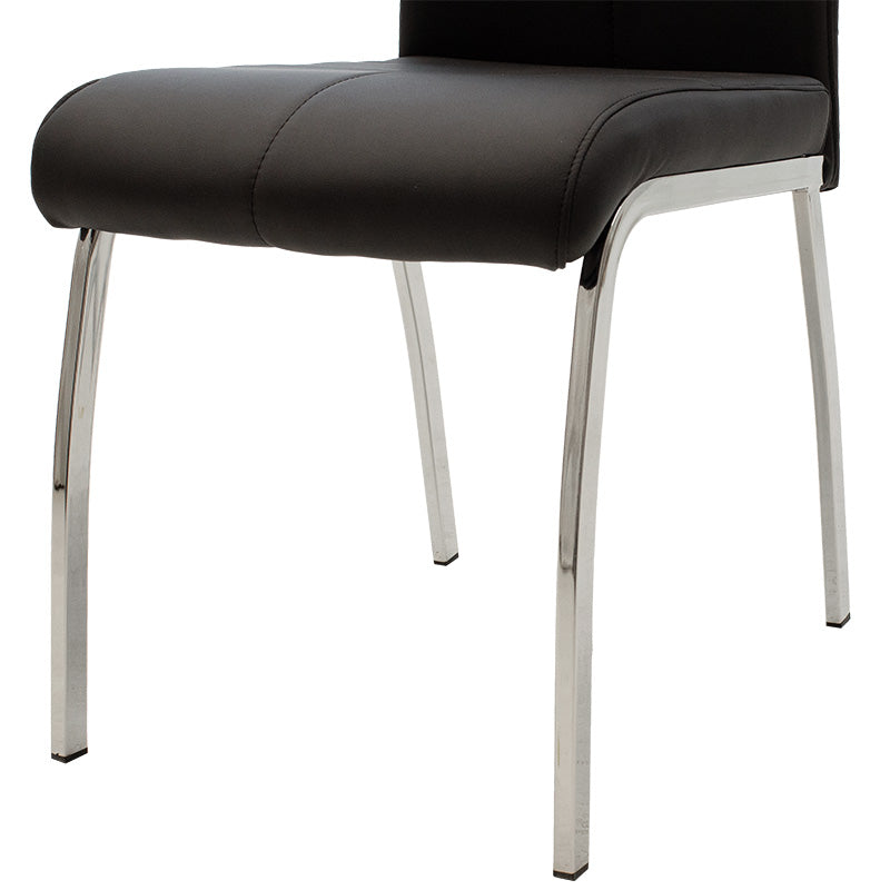 Chair Ariadne pakoworld PU black-chrome leg