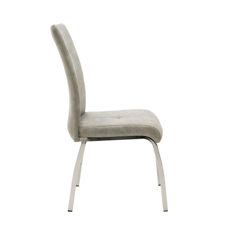 Chair Ariadne pakoworld pu grey antique-chrome leg 43x63x93cm