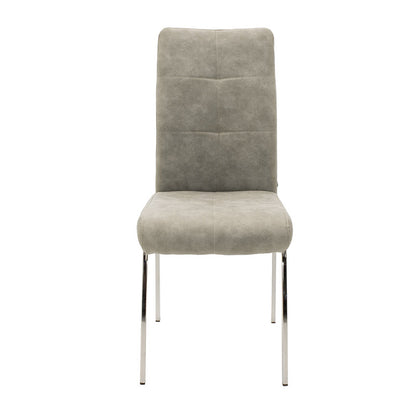 Chair Ariadne pakoworld pu grey antique-chrome leg 43x63x93cm