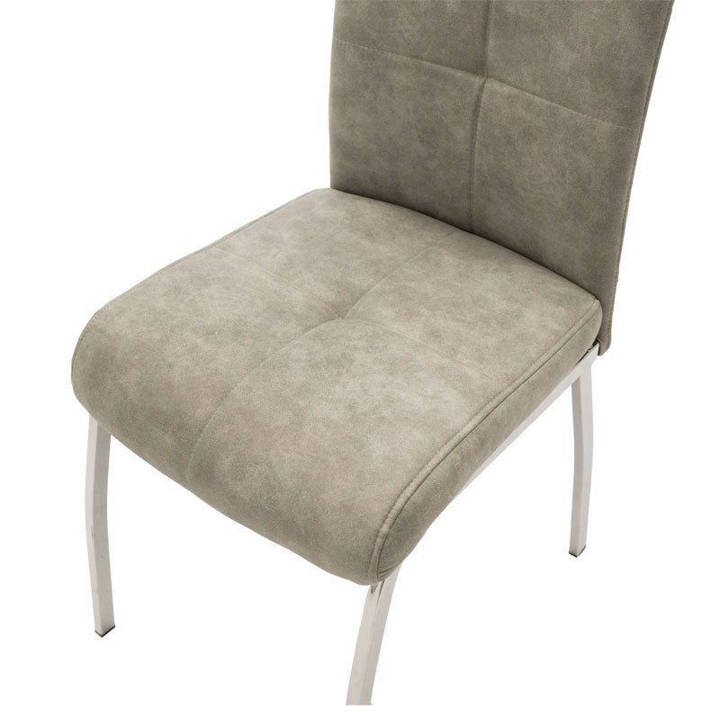 Chair Ariadne pakoworld pu grey antique-chrome leg 43x63x93cm