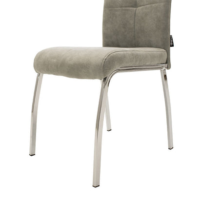 Chair Ariadne pakoworld pu grey antique-chrome leg 43x63x93cm