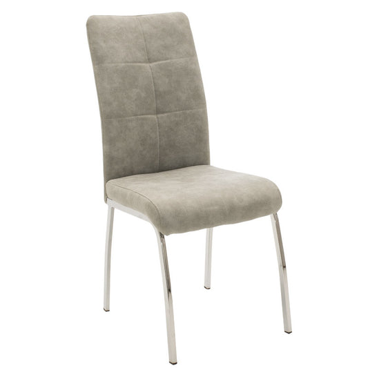 Chair Ariadne pakoworld pu grey antique-chrome leg 43x63x93cm