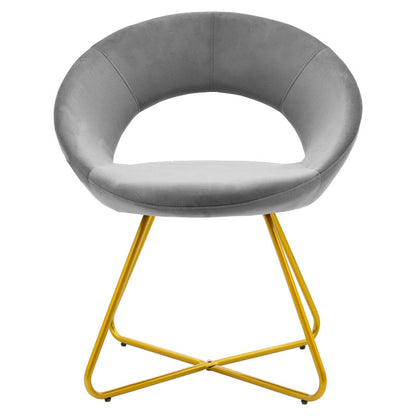 Chair Valentina pakoworld metal golden with velvet grey