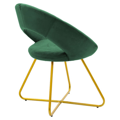 Chair Valentina pakoworld metal golden with velvet dark green