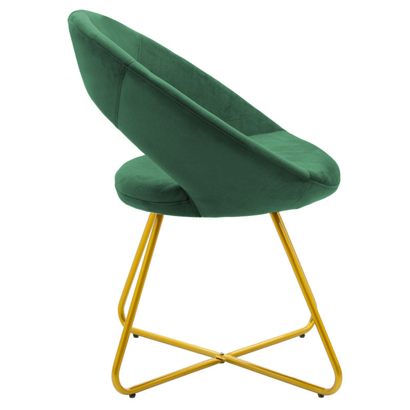 Chair Valentina pakoworld metal golden with velvet dark green