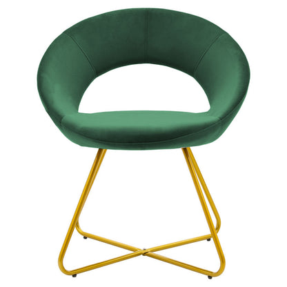 Chair Valentina pakoworld metal golden with velvet dark green