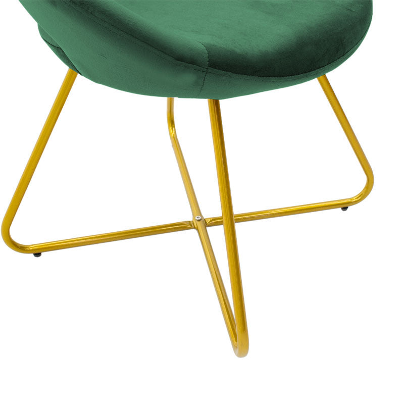 Chair Valentina pakoworld metal golden with velvet dark green