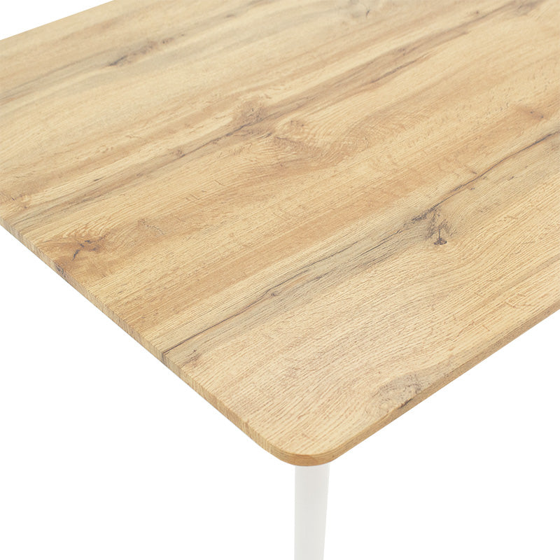 Dining table Cuba pakoworld MDF color sonoma-white 120x80x75εκ