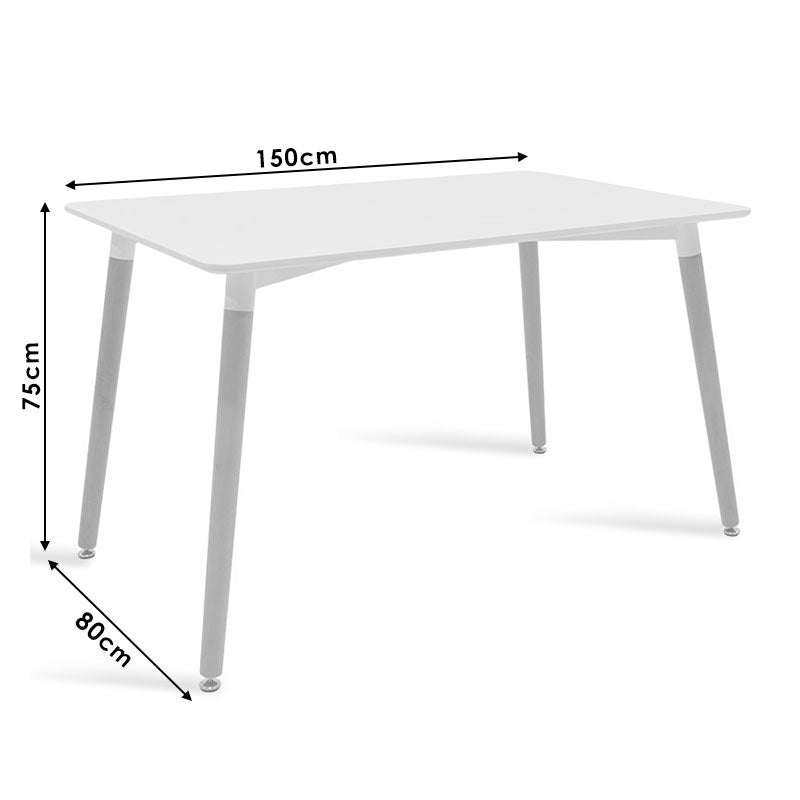 Dining table Natali MDF top white 150x80x75cm