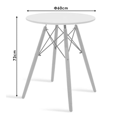 Dining table table Julita pakoworld MDF top white D60cm